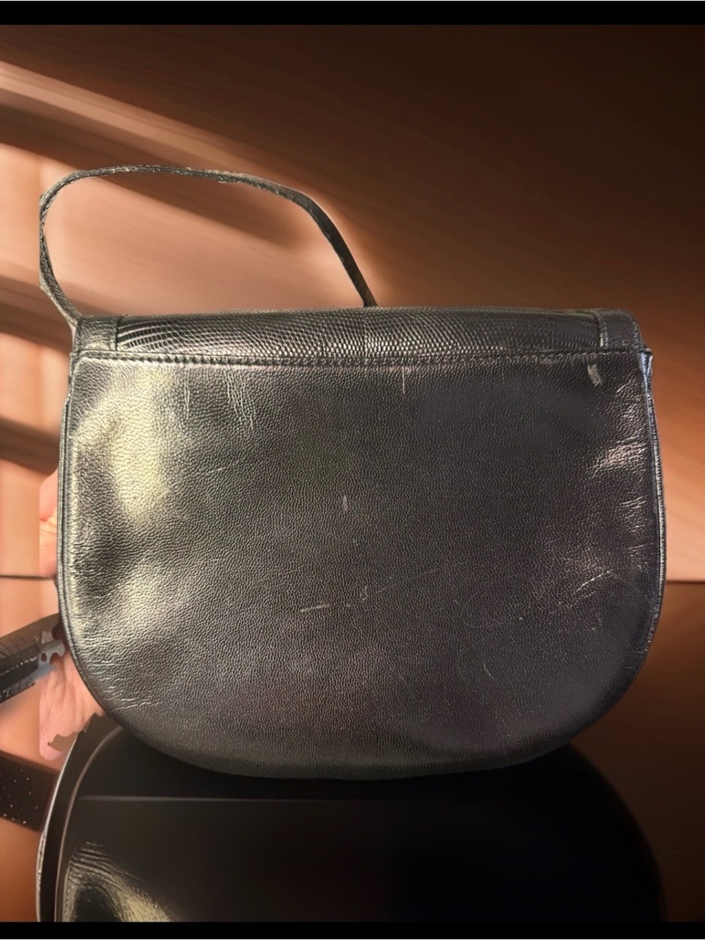 Yves Saint Laurent Black Leather Crossbody Bag womens Vintage - Picture 4 of 13